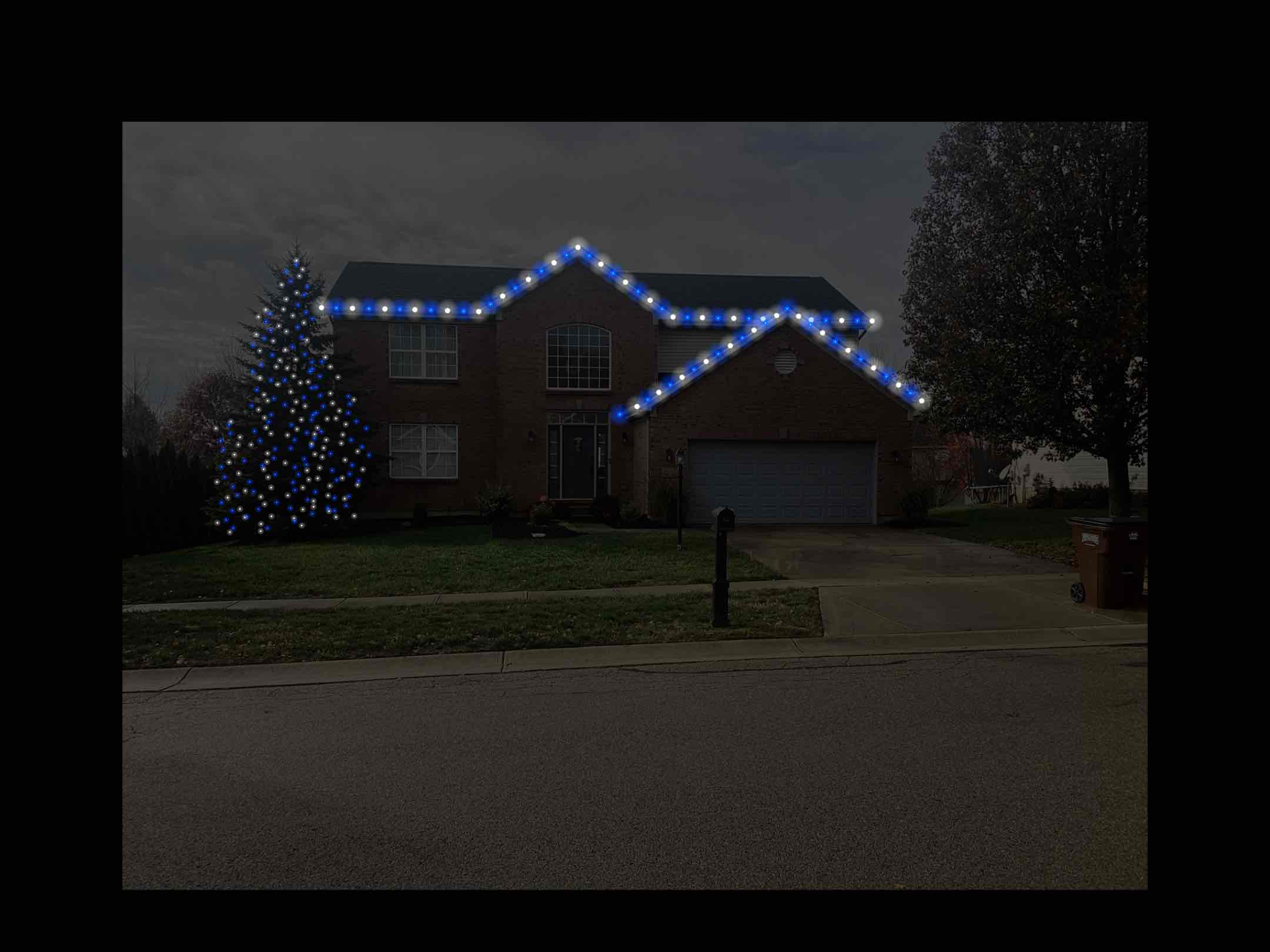 Christmas lights digital rendering - home design preview 2