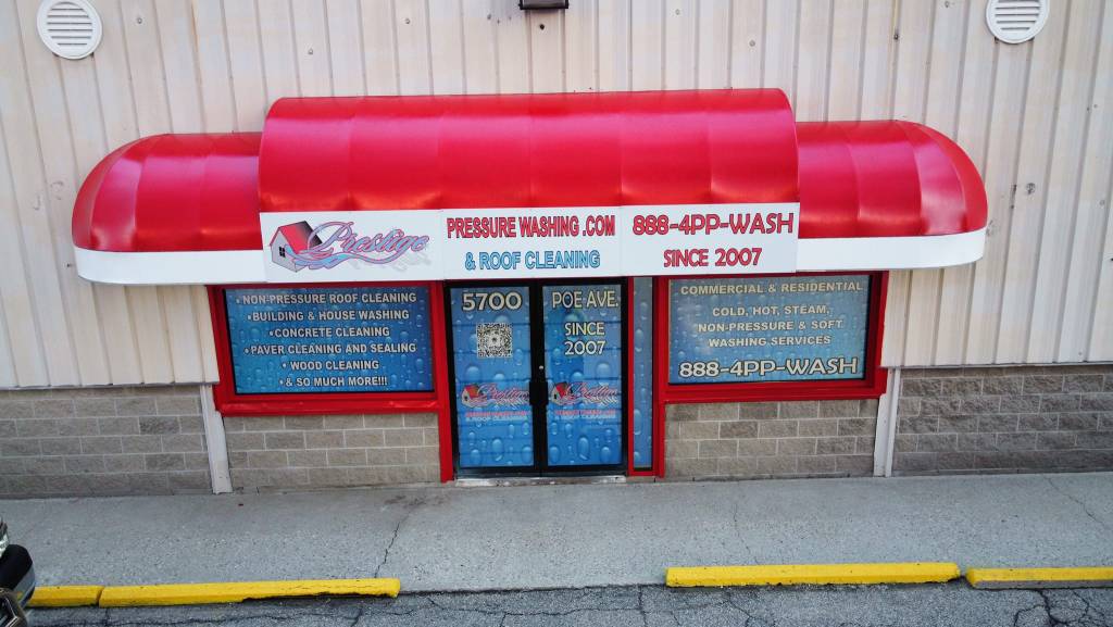 industrial building washing with soft wash system