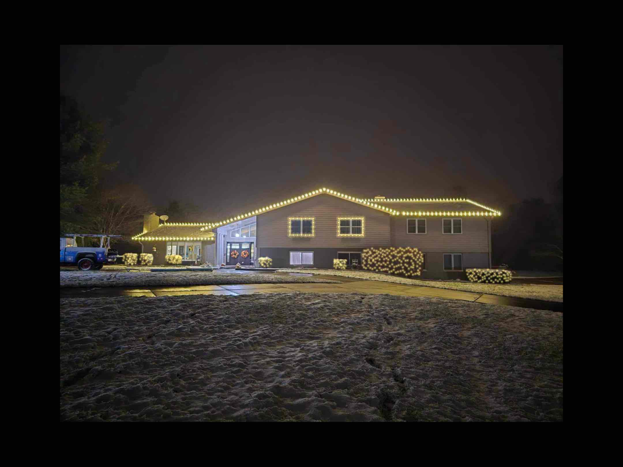 Roofline with shrub nets