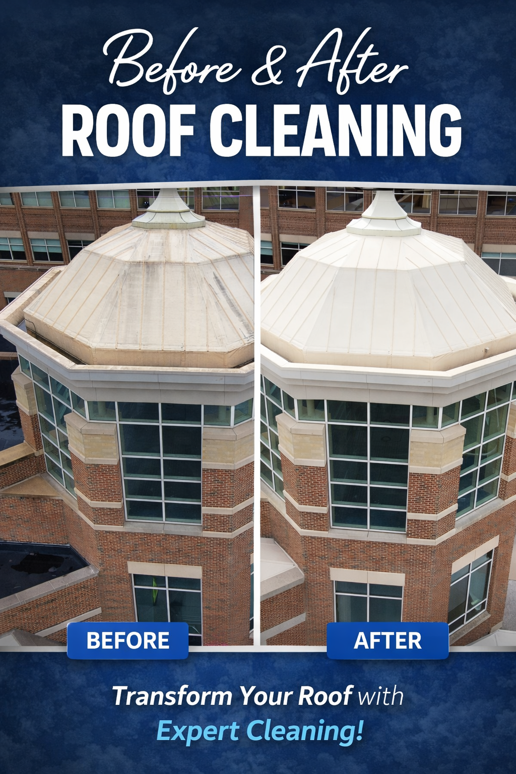 Before and After Roof Cleaning Dayton Ohio
