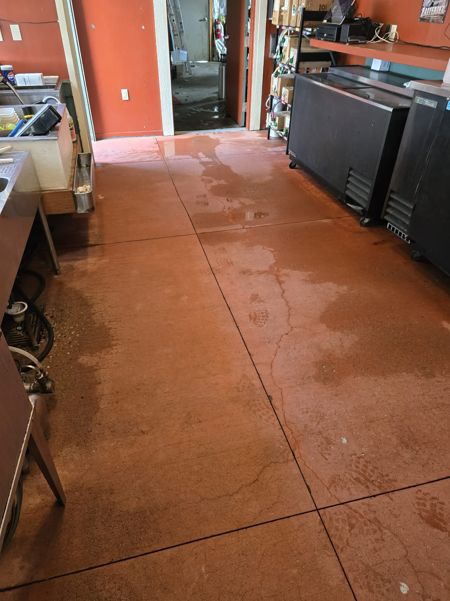 Little York Tavern interior concrete floor after cleaning in Dayton Ohio