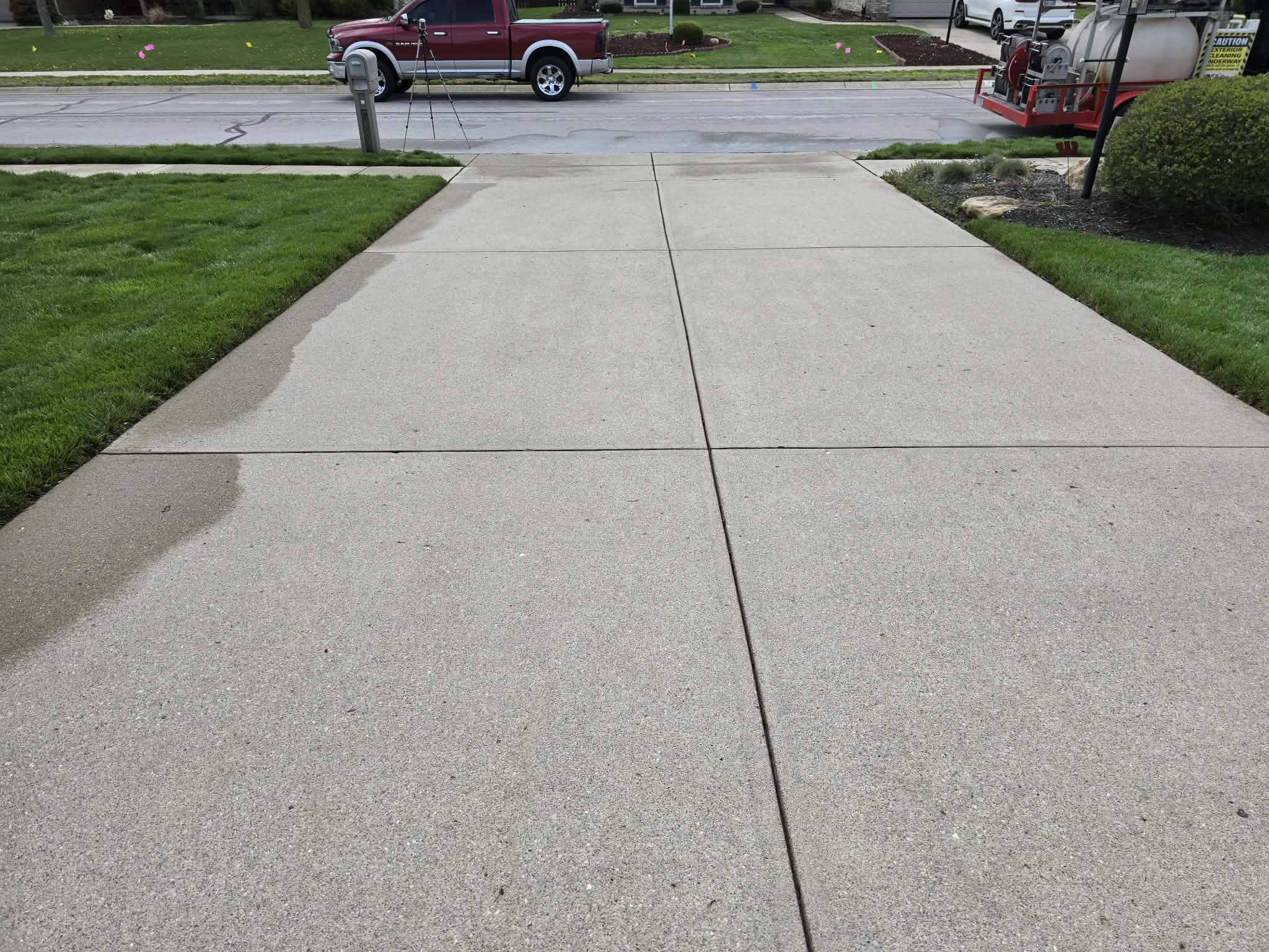 Driveway after pressure washing Dayton Ohio
