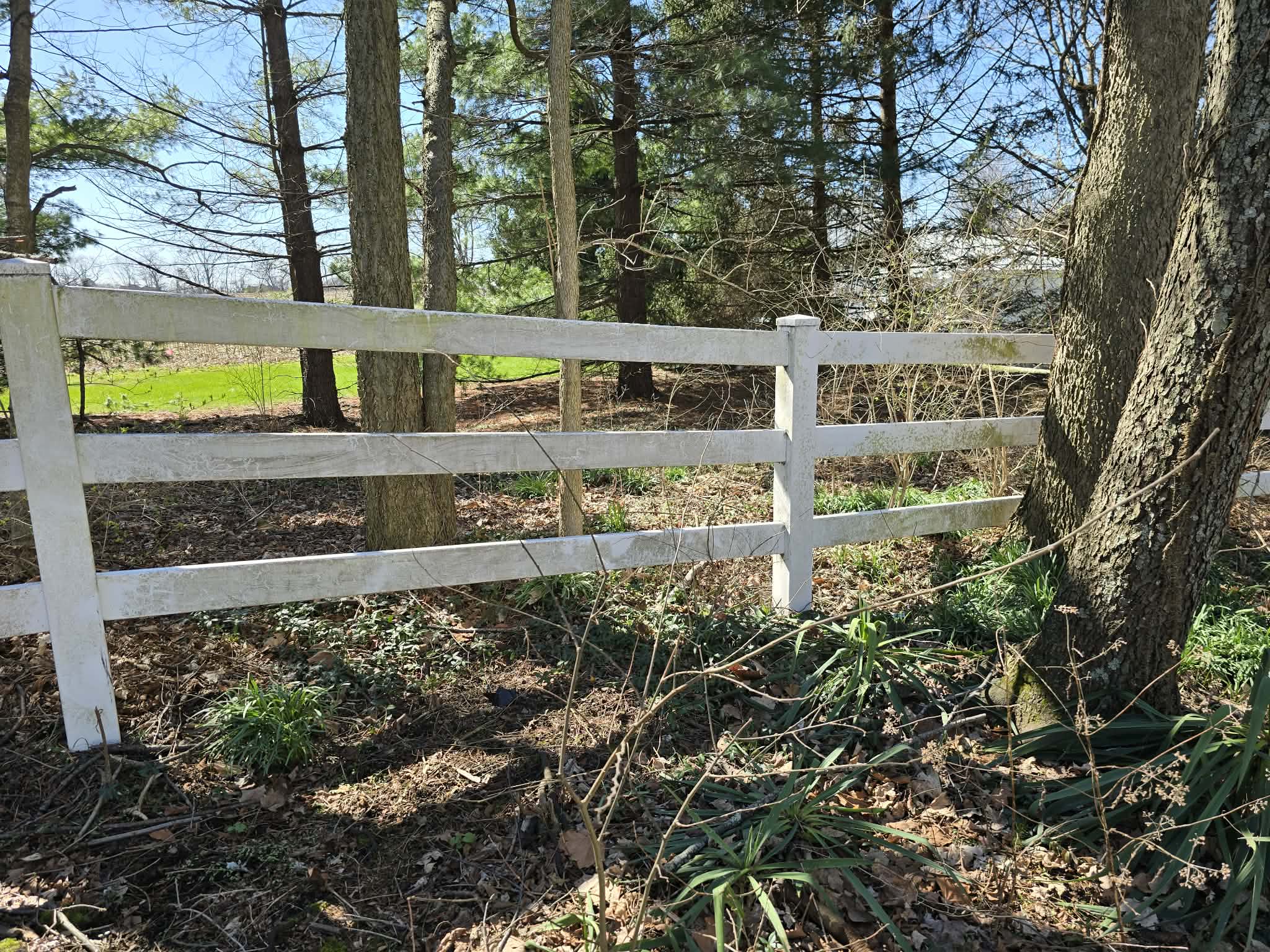 Old fence before pressure washing Dayton Ohio