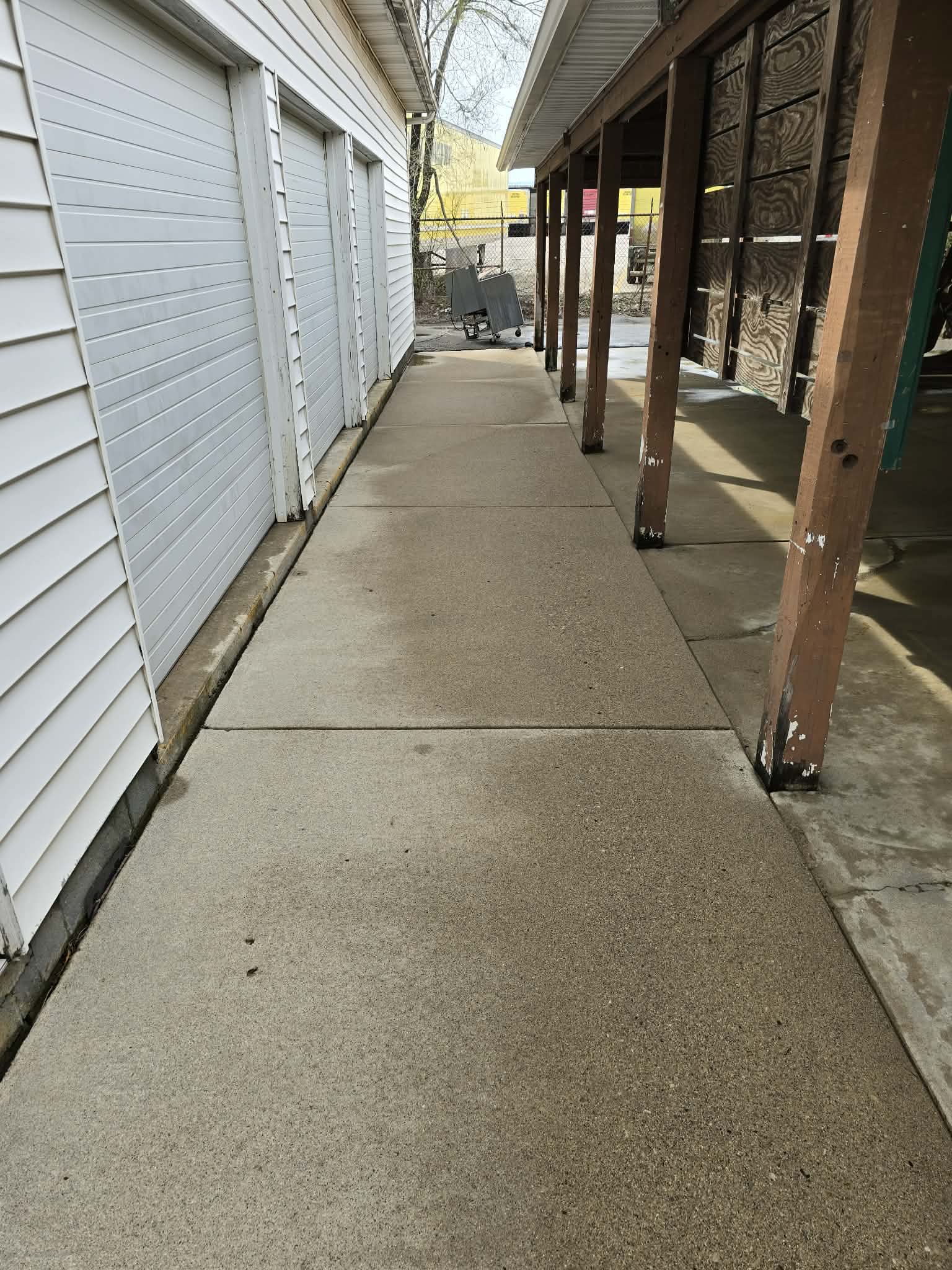 Concrete after pressure washing Dayton Ohio restored clean surface